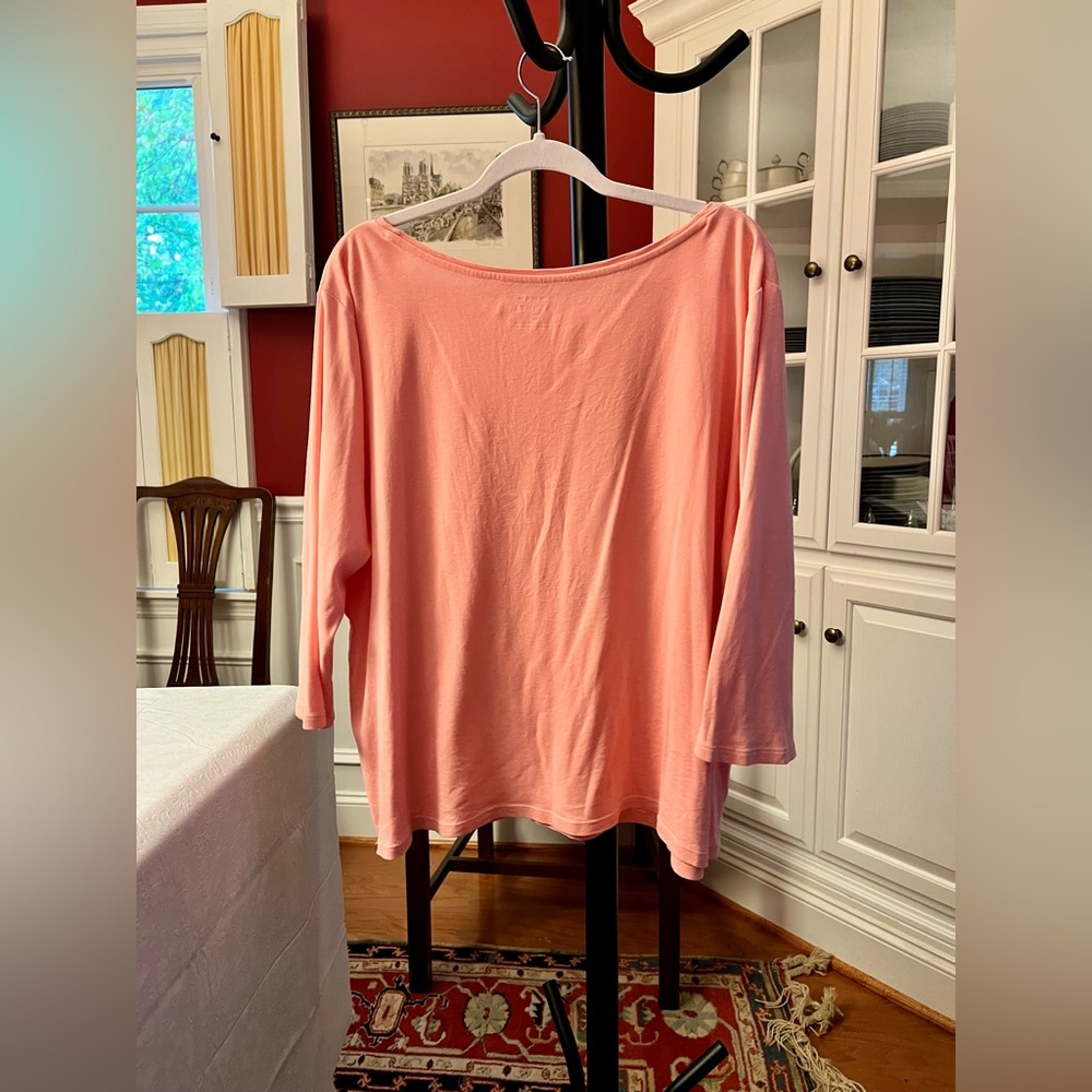 Talbots Coral Long Sleeve Women's Top - Picture 2 of 7
